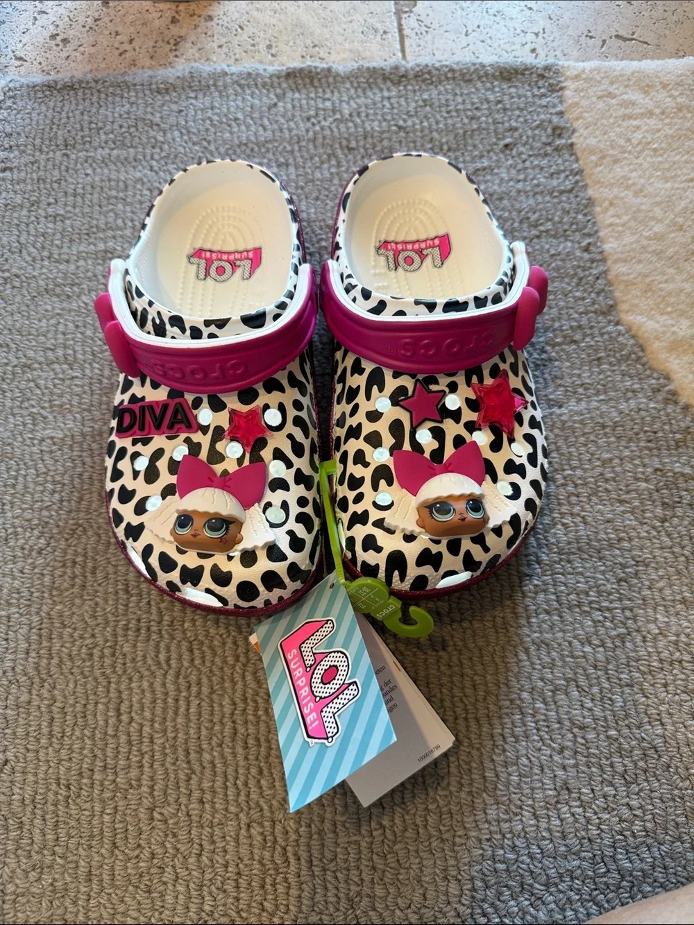 L.O.L. Surprise! Kids Leopard Print Clog Sandals with Pink Accents